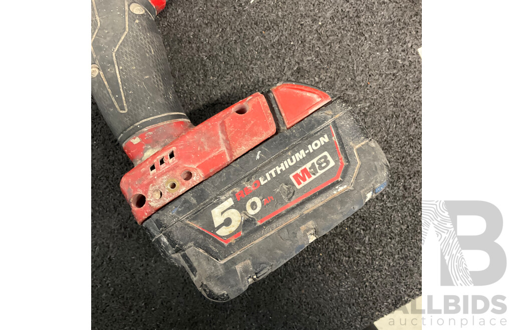 MILWAUKEE Brushless Hammer Drill/Driver, MILWAUKEE Brushless Impact Driver, MILWAUKEE M18 5ah, Lot of 2