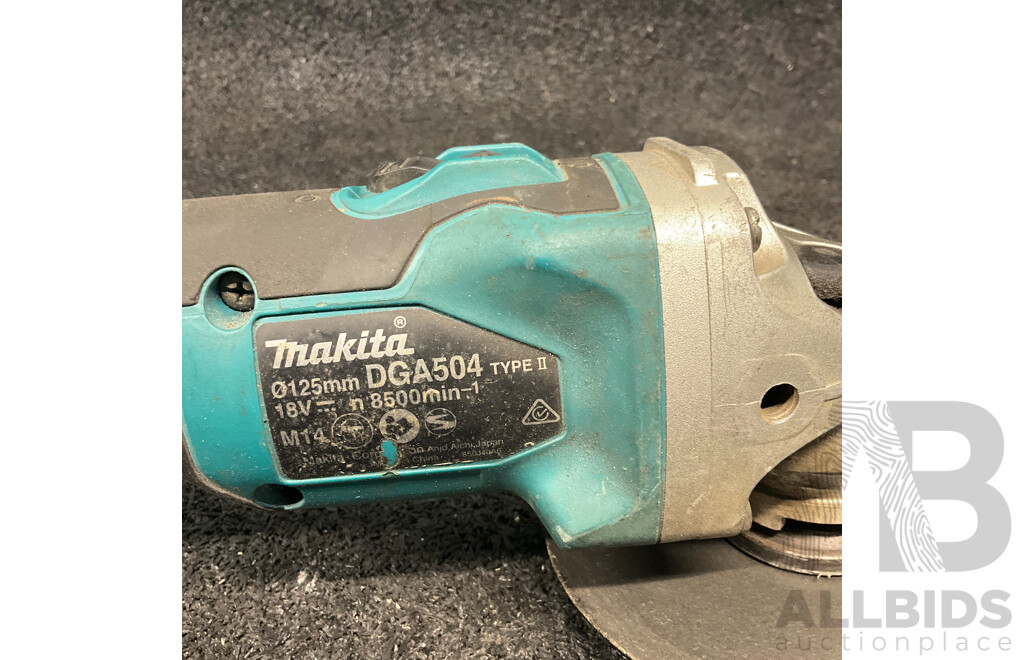 MAKITA DGA504Z 18V LXT Brushless Angle Grinder with 18v 6.0ah Battery