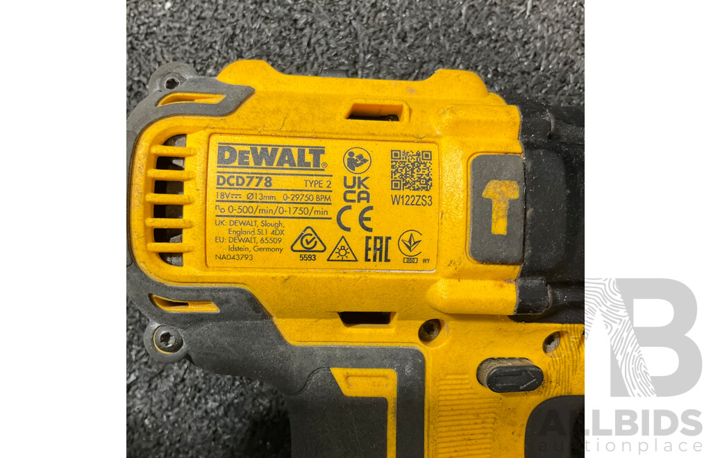 DEWALT 18V Drill Driver (DCD778) & (DCD795-XE) - Skin Only - Lot of 2
