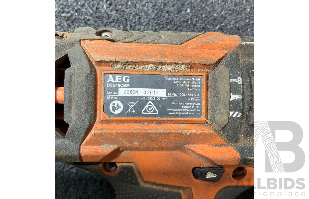 AEG Brushless Hammer Drill (BSB18CBM) with 4.0Ah Battery
