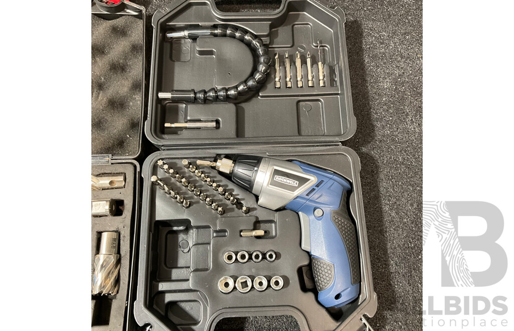 ROCKWELL Screwdriver Set and H&B Mag Drill Bits Set - Lot of 2