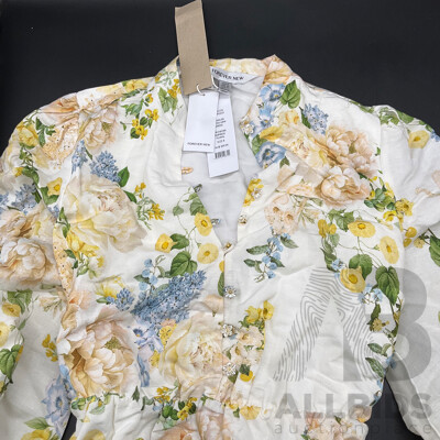 REVIEW Sorrento Paisley Dress Size 8 , FOREVER NEW Annalise Fluted Mini Dress Size 8 , Lot of 2
