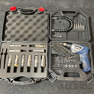 ROCKWELL Screwdriver Set and H&B Mag Drill Bits Set - Lot of 2