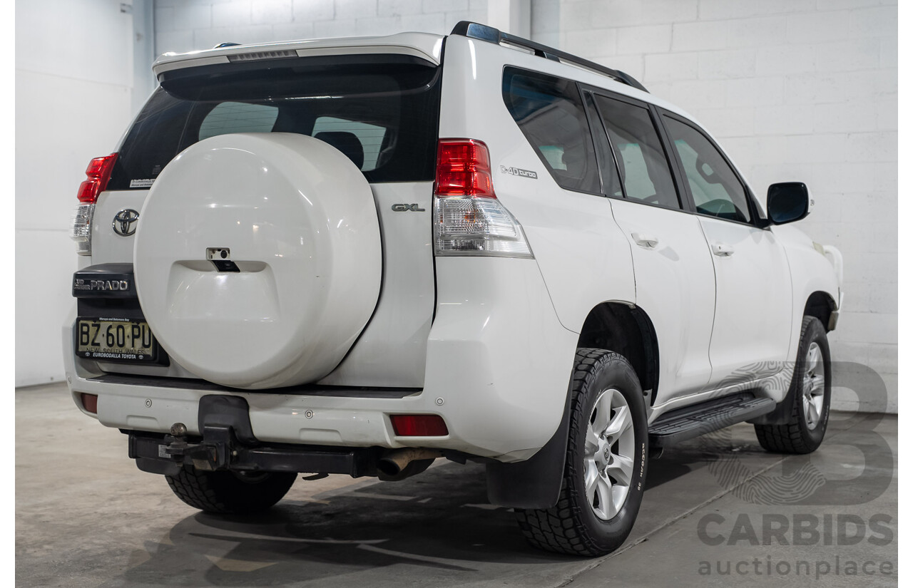 08/2011 Toyota Landcruiser Prado GXL (4x4) KDJ150R 4d Wagon Arctic White Turbo Diesel 3.0L