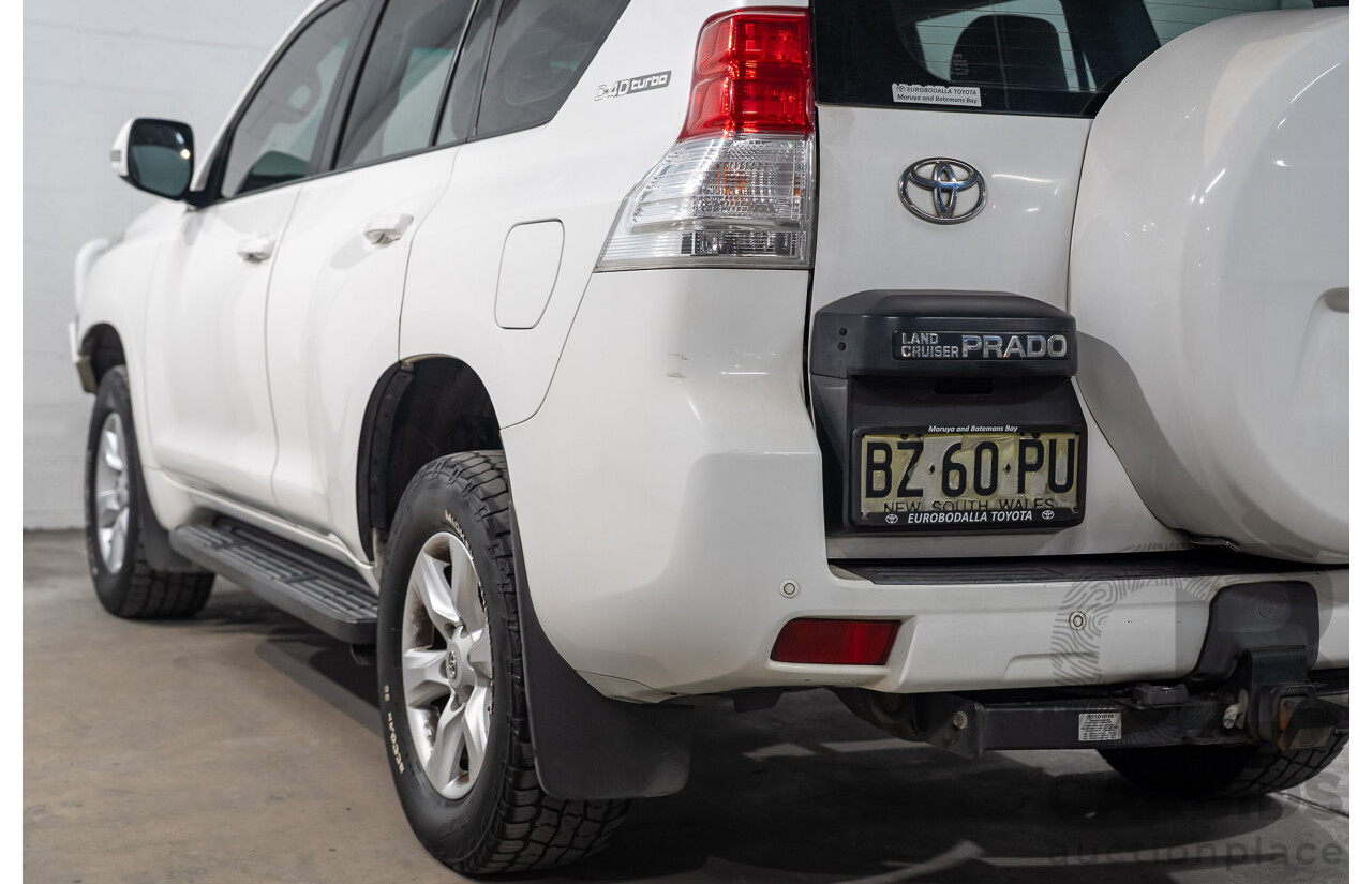 08/2011 Toyota Landcruiser Prado GXL (4x4) KDJ150R 4d Wagon Arctic White Turbo Diesel 3.0L