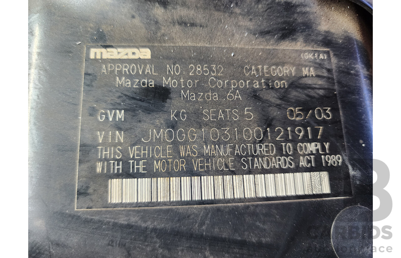 05/2003 Mazda Mazda6 Classic GG 4d Sedan Black 2.3L