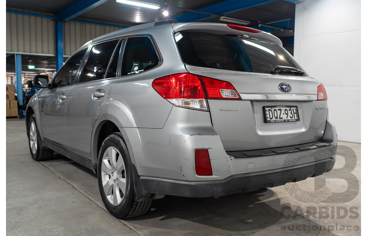 03/2010 Subaru Outback 2.5i AWD MY10 4d Wagon Silver 2.5L