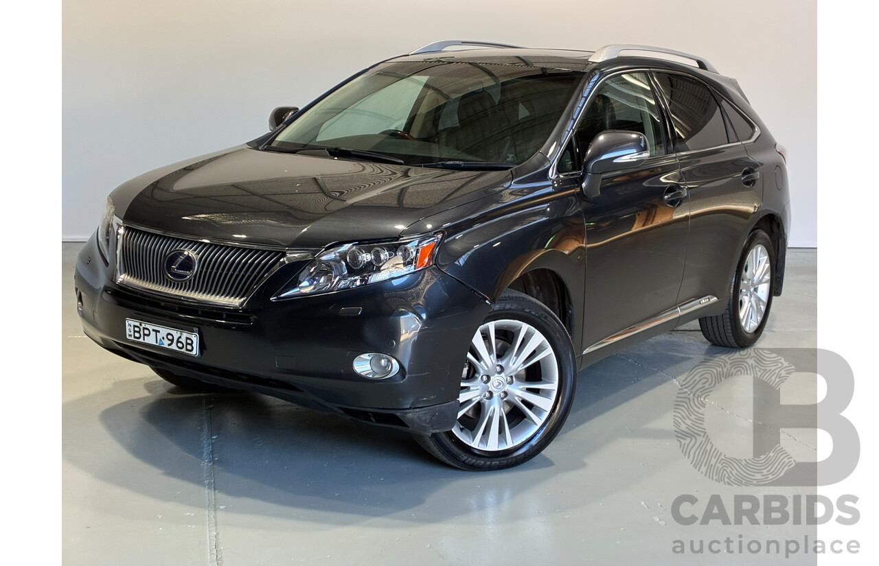 7/2010 Lexus Rx450h Sports Luxury 4x4 GYL15R 4d Wagon Silver 3.5L Hybrid