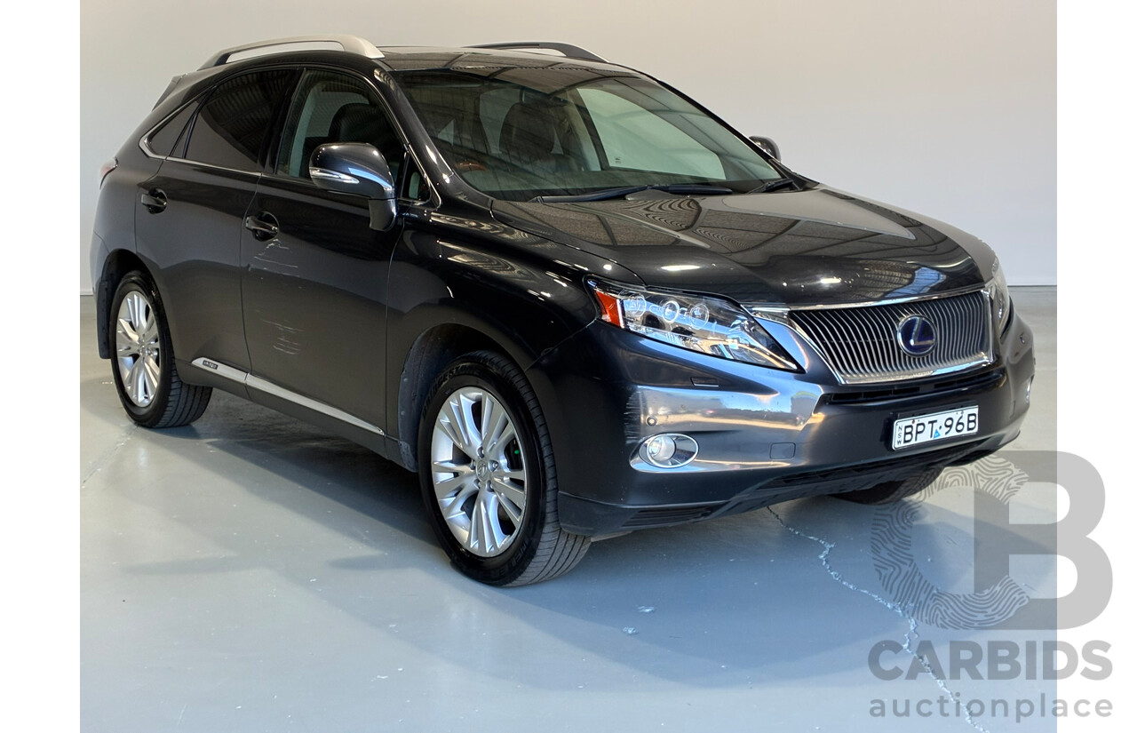 7/2010 Lexus Rx450h Sports Luxury 4x4 GYL15R 4d Wagon Silver 3.5L Hybrid