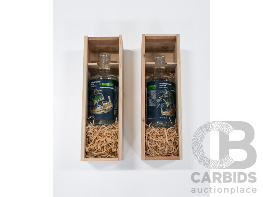 Two Canberra Raiders Underground Spirits 40th Anniversary Gin and Box - Personally Signed by John Ferguson #75 and Ken Nagas #146