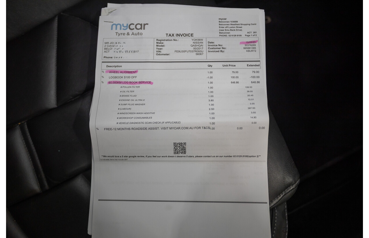 12/2018 Nissan Qashqai Ti J11 MY18 4D Wagon White 2.0L