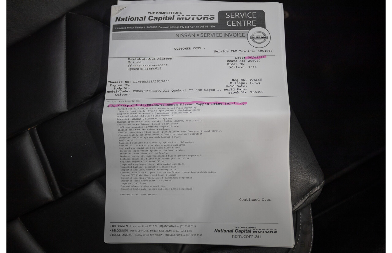 12/2018 Nissan Qashqai Ti J11 MY18 4D Wagon White 2.0L