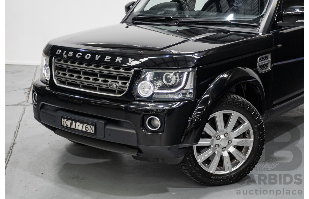 11/2014 Land Rover Discovery 3.0 TDV6 (4x4) MY15 4D Wagon Santorini Black Metallic Turbo Diesel 3.0L - 7 Seater