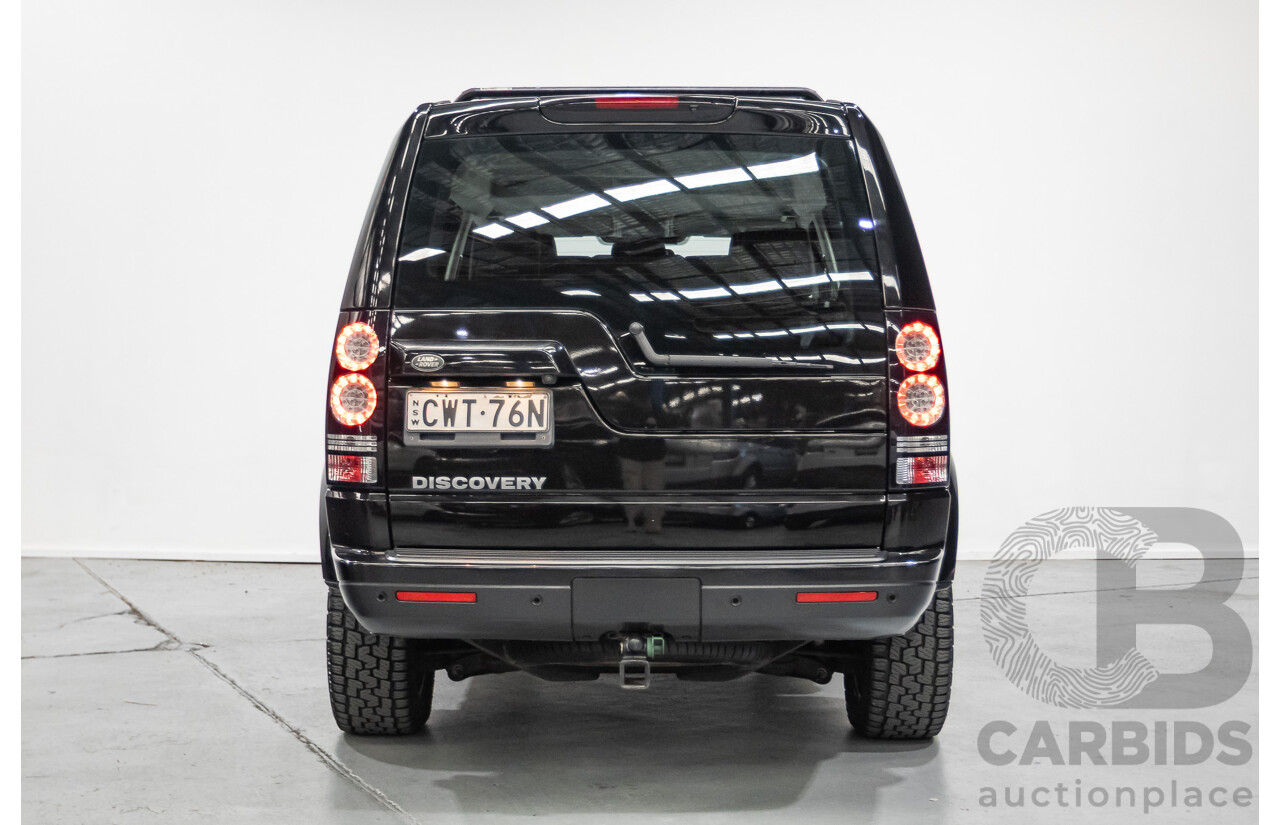 11/2014 Land Rover Discovery 3.0 TDV6 (4x4) MY15 4D Wagon Santorini Black Metallic Turbo Diesel 3.0L - 7 Seater