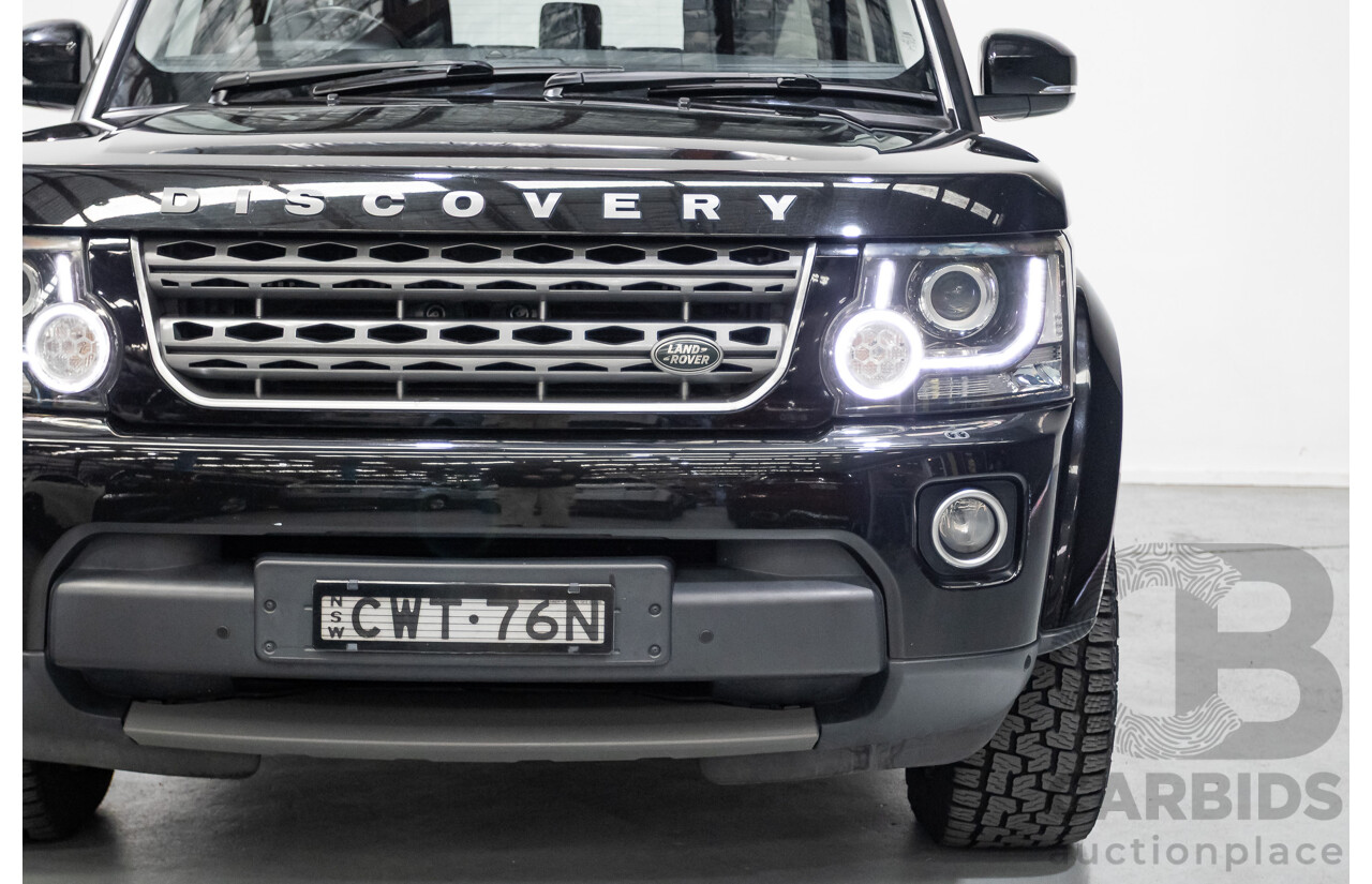 11/2014 Land Rover Discovery 3.0 TDV6 (4x4) MY15 4D Wagon Santorini Black Metallic Turbo Diesel 3.0L - 7 Seater
