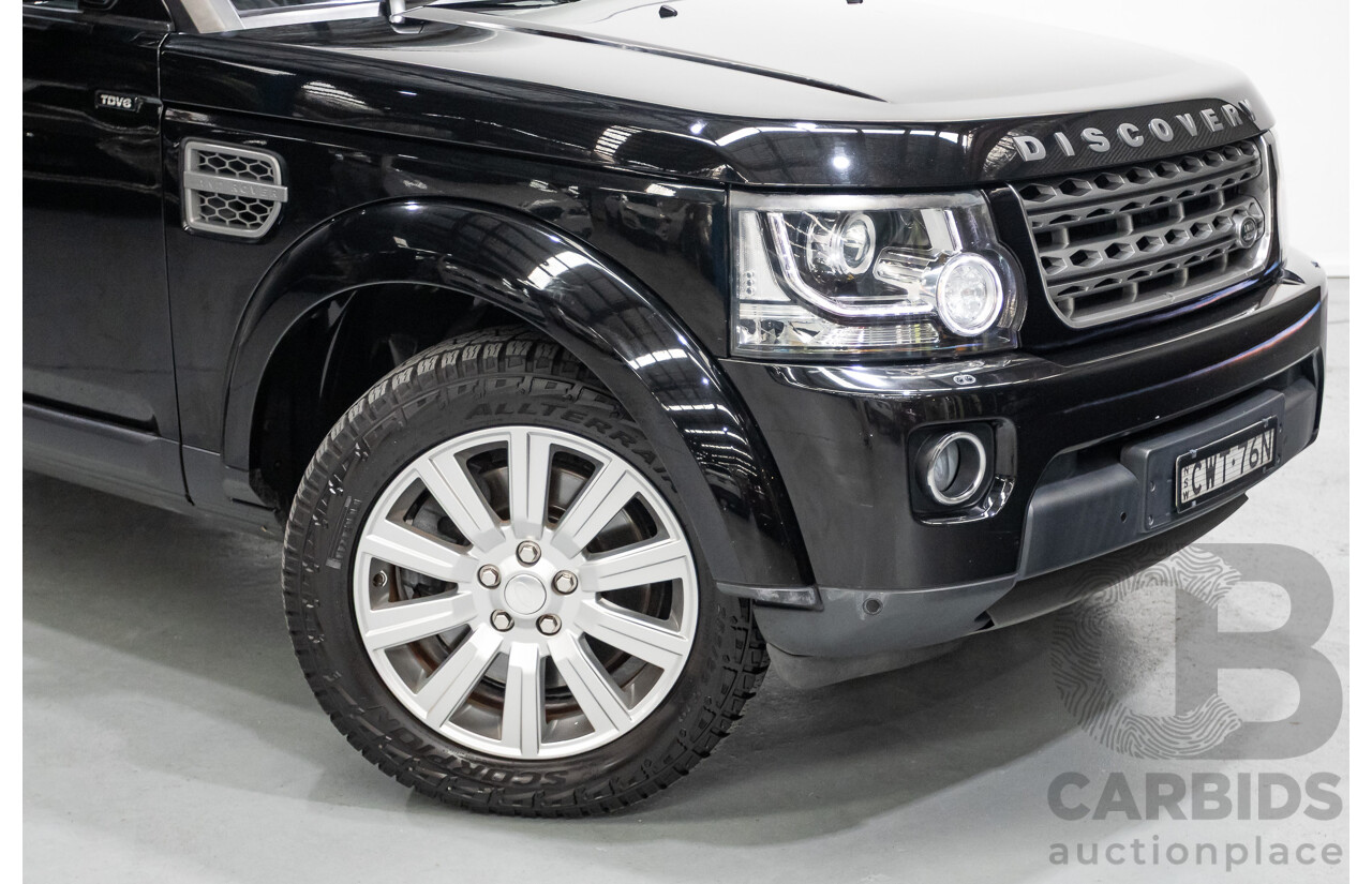 11/2014 Land Rover Discovery 3.0 TDV6 (4x4) MY15 4D Wagon Santorini Black Metallic Turbo Diesel 3.0L - 7 Seater