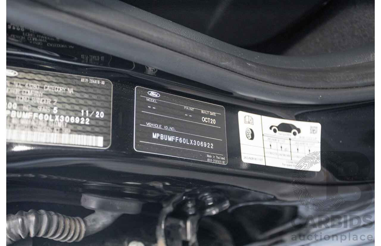 11/2020 Ford Ranger Wildtrak (4x4) PX MKIII MY20.25 Double Cab P/Up Absolute Black Turbo Diesel 2.0L