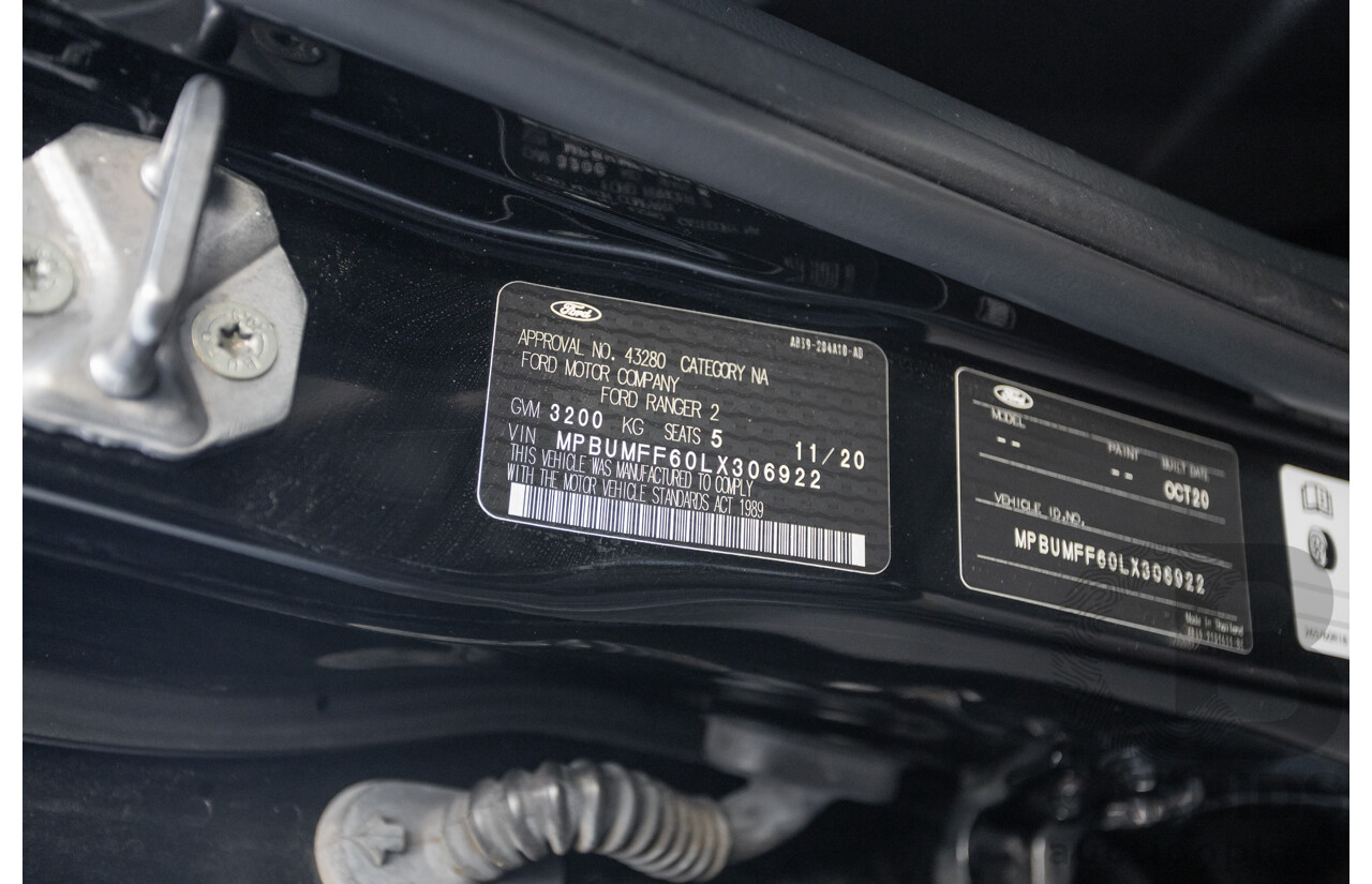 11/2020 Ford Ranger Wildtrak (4x4) PX MKIII MY20.25 Double Cab P/Up Absolute Black Turbo Diesel 2.0L