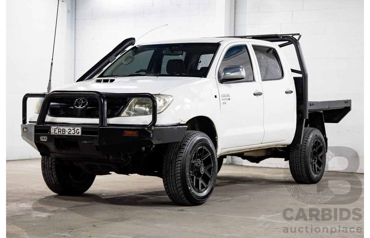 09/2009 Toyota Hilux SR (4x4) KUN26R 08 Upgrade Dual C/Chas Arctic White Turbo Diesel 3.0L