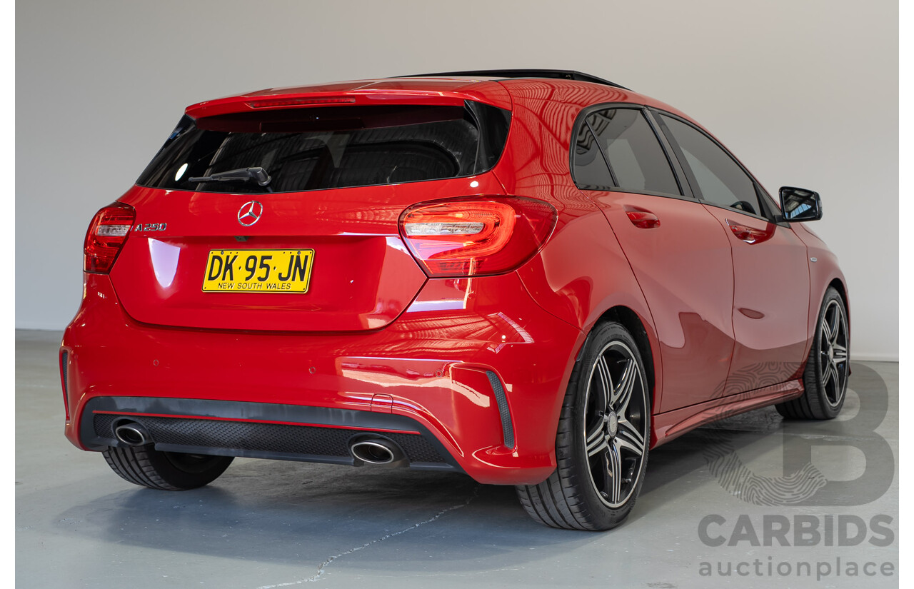 03/2014 Mercedes-Benz A250 Sport 176 MY14 5d Hatchback Red Turbo 2.0L
