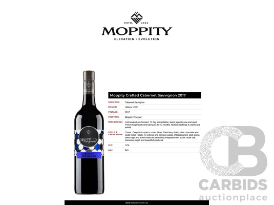 Moppity CRAFTED Cabernet Sauvignon 2017 750ml - Case of 12 Bottles