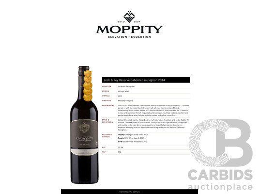 Lock & Key Reserve Cabernet Sauvignon 2014 750ml - Case of 12 Bottles