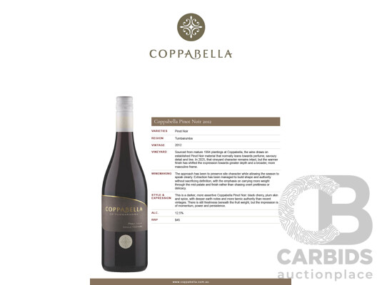 Coppabella Single Vineyard Pinot Noir 2012 750ml - Case of 12 Bottles