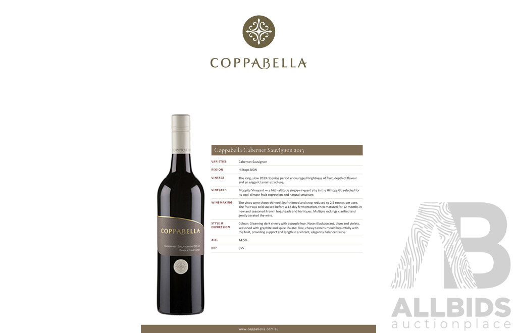 Coppabella Cabernet Sauvignon 2013 750ml - Case of 12 Bottles