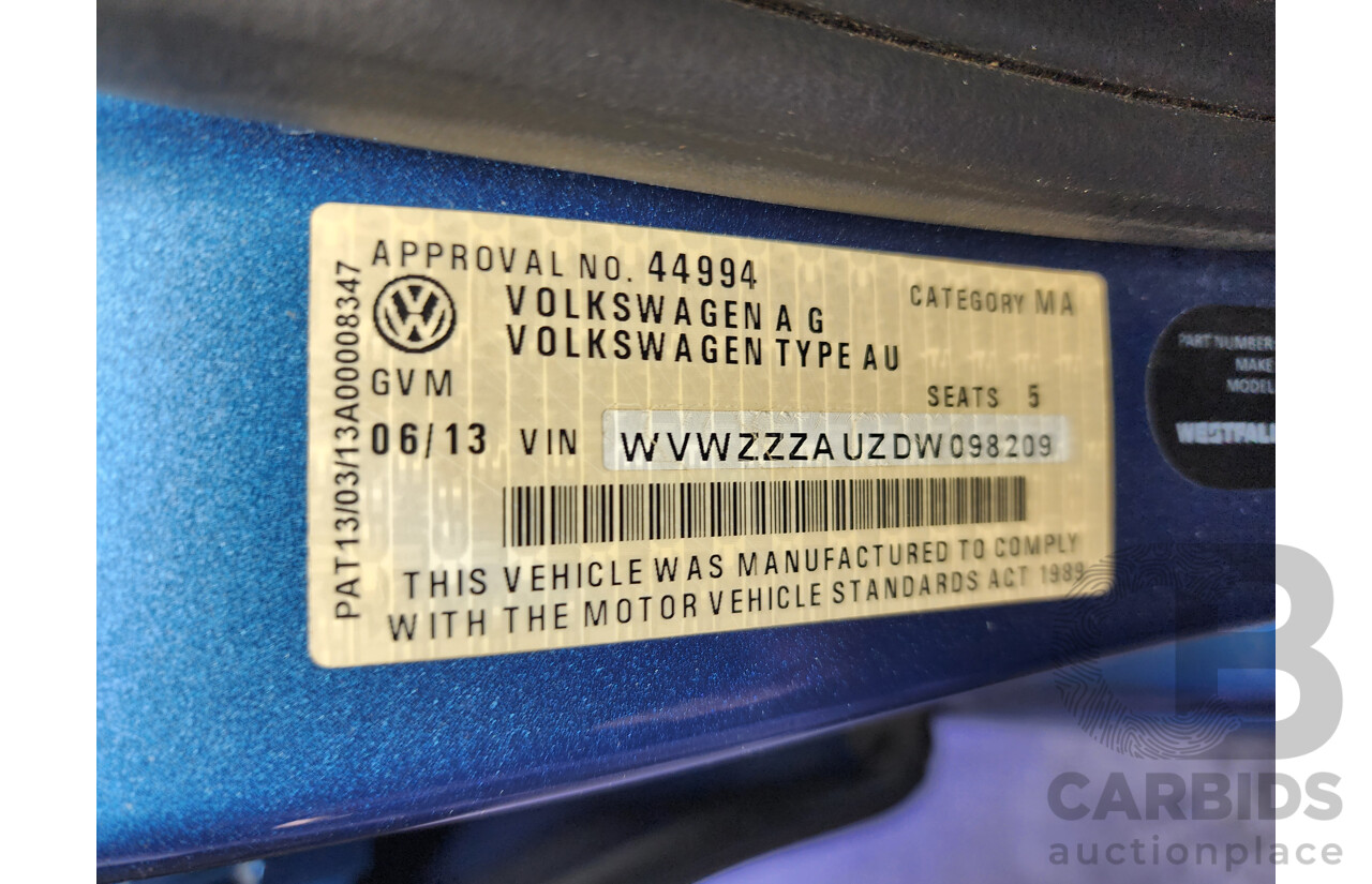 06/2013 Volkswagen Golf 103 TSI Highline AU 5d Hatchback Blue 1.4L