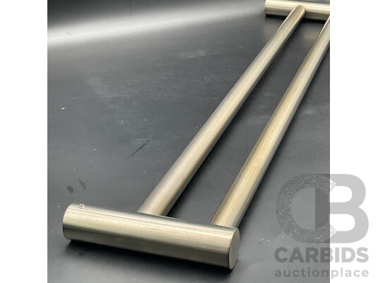 BRODWARE City Stik Double Towel Rail 600mm (Brushed Nickel) - Lot of 2