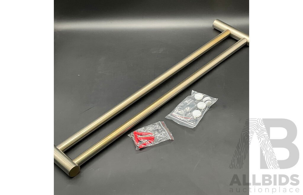 BRODWARE City Stik Double Towel Rail 600mm (Brushed Nickel) - Lot of 2