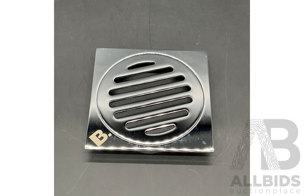 BRODWARE Square Floor Grate 110mm (Chrome) - Lot of 4