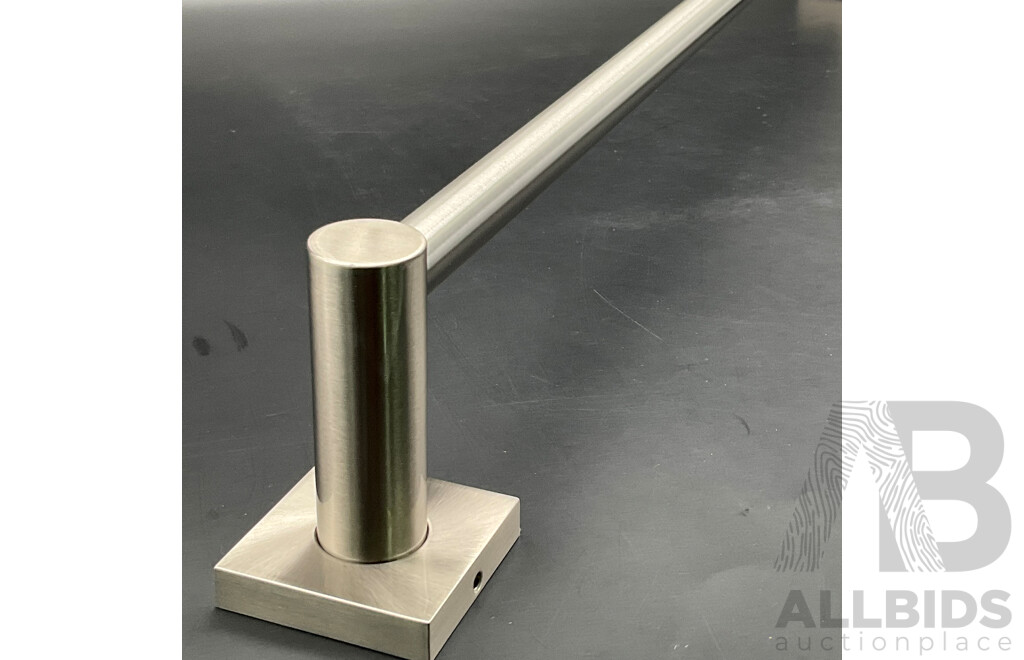 PHOENIX Radii Single Towel Rail 600mm Square Plate (Brushed Nickel) - Lot of 2