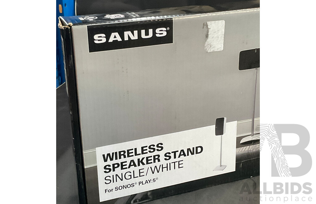 SANUS Stand for Wireless Speaker - SONOS Play:5 (WSS51-W2) - (Signle - White) - Lot of 2