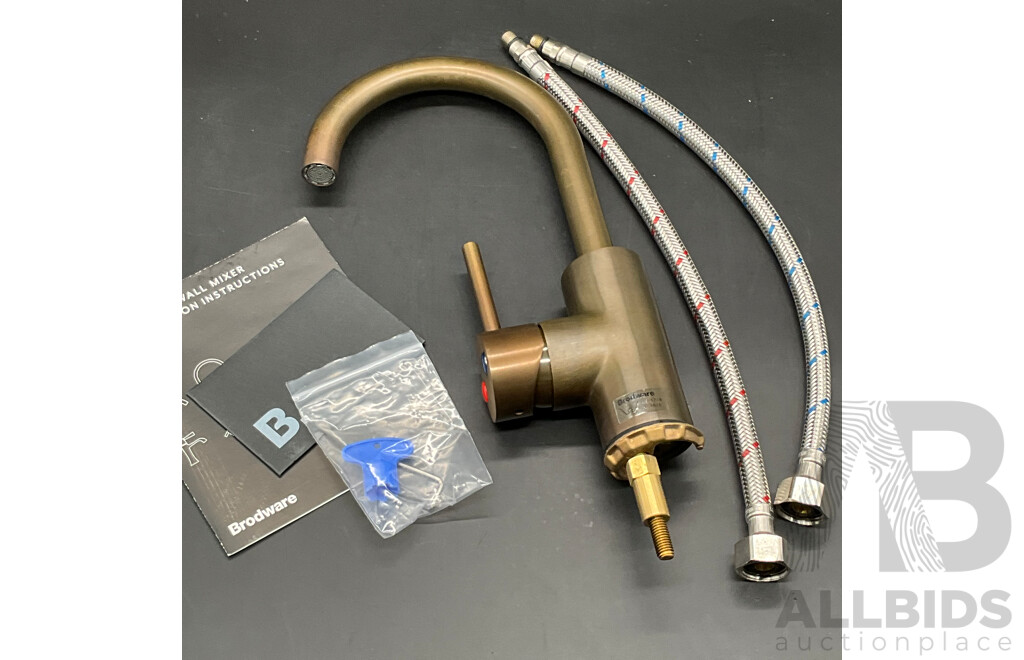 BRODWARE Stik Basin Mixer (Weathered Brass) - Lot of 2