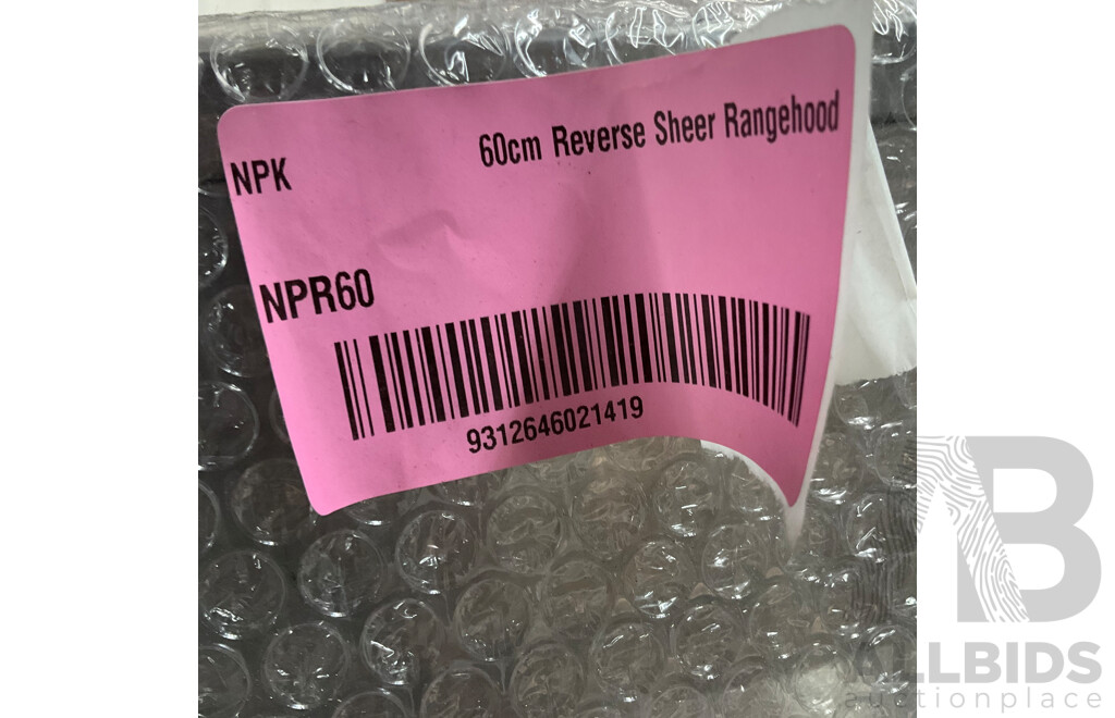 NPK 60cm Reverse Sheer Rangehood (NPR60)