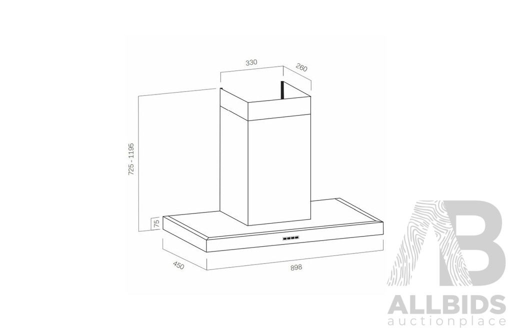 ILVE 90cm Wall Monted Canopy Ranghood (IVG48MG)