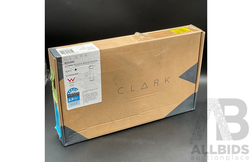 CLARK Round Blade Tower Basin Mixer (Matte Black) - Lot of 3