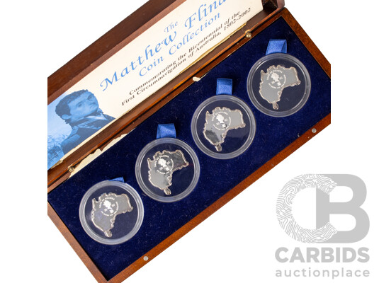 Bank of Uganda Perth Mint 2002 Matthew Flinders Silver Five Thousand Shillings Coin Collection, Commemorating the Bicentennial of the First Circumnavigation of Australia .999