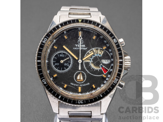 Rare Vintage Yema Yachtingraf Régate ‘White Ship’ Ref. 930036 Manual-Wind Sailing Chronograph, C.1969–70