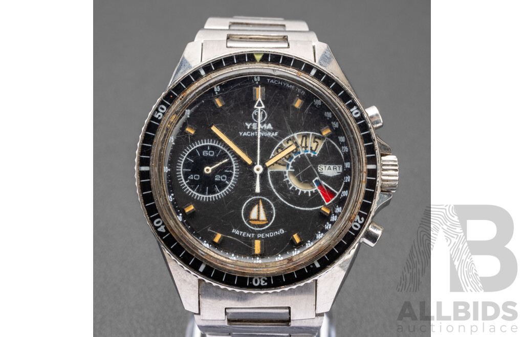 Rare Vintage Yema Yachtingraf Régate ‘White Ship’ Ref. 930036 Manual-Wind Sailing Chronograph, C.1969–70