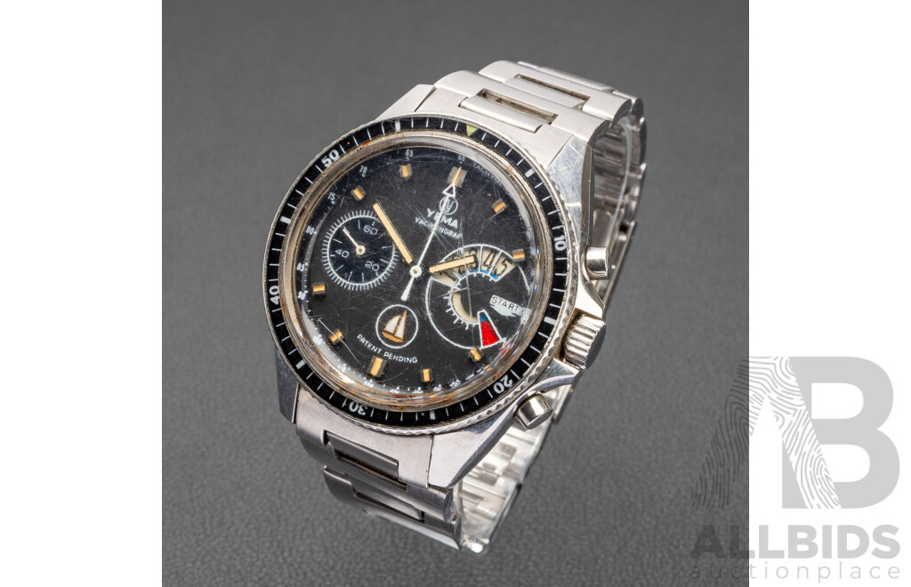 Rare Vintage Yema Yachtingraf Régate ‘White Ship’ Ref. 930036 Manual-Wind Sailing Chronograph, C.1969–70