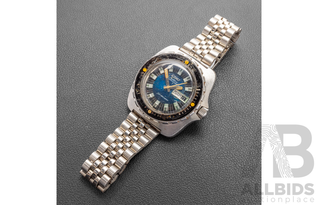 Vintage 1970's Camy Swiss Geneve 'Seven Seas' Diving Watch - 7644