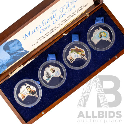 Bank of Uganda Perth Mint 2002 Matthew Flinders Silver Five Thousand Shillings Coin Collection, Commemorating the Bicentennial of the First Circumnavigation of Australia  .999