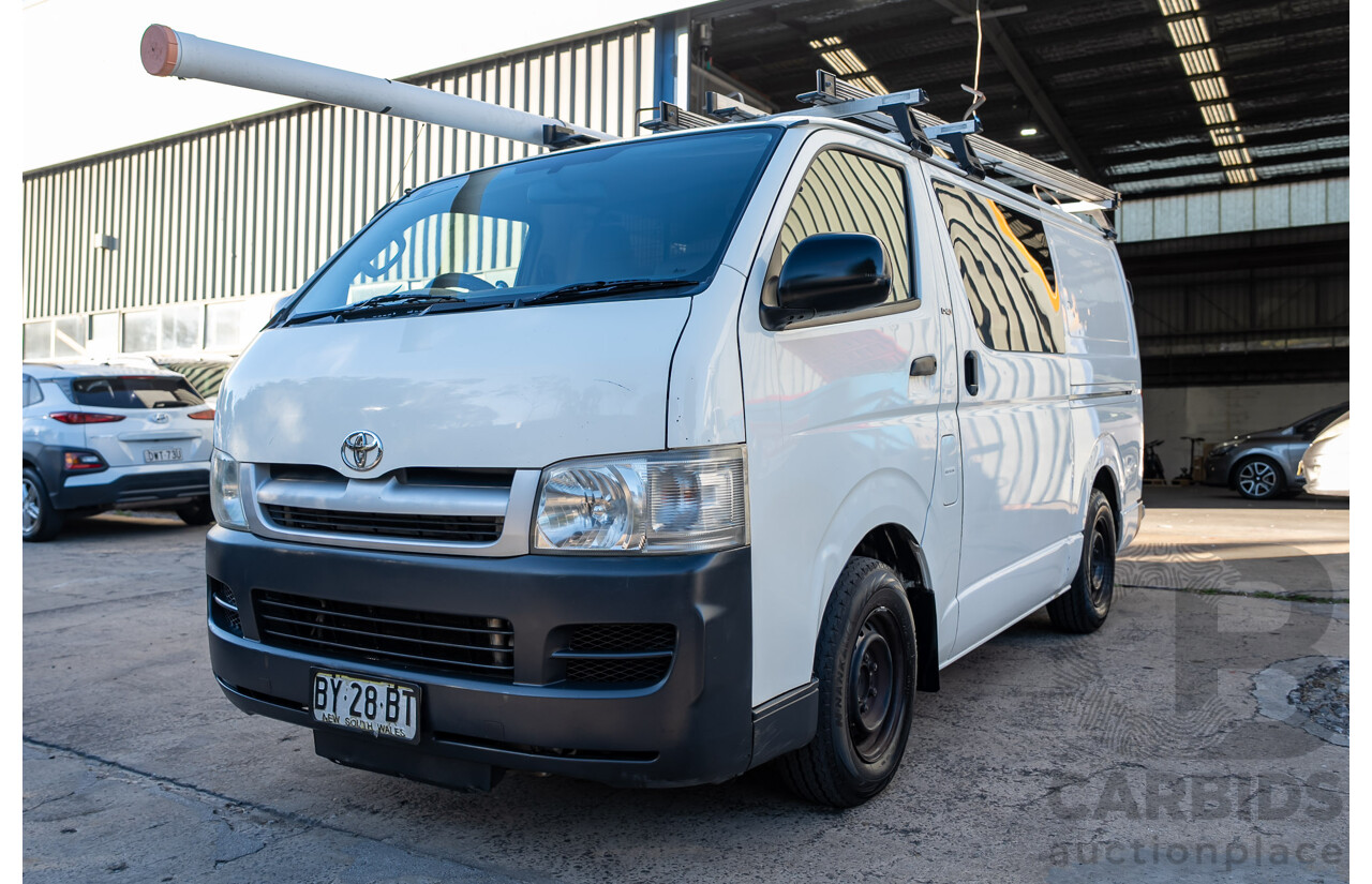 06/2008 Toyota Hiace LWB (RWD) KDH201R MY07 Upgrade 4d Van White Turbo Diesel 3.0L