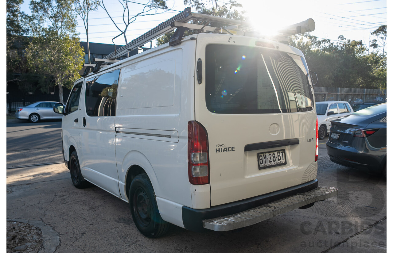 06/2008 Toyota Hiace LWB (RWD) KDH201R MY07 Upgrade 4d Van White Turbo Diesel 3.0L