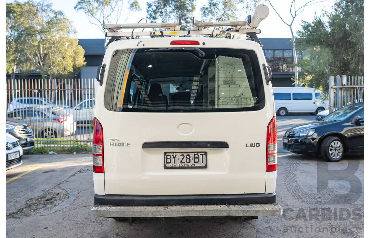 06/2008 Toyota Hiace LWB (RWD) KDH201R MY07 Upgrade 4d Van White Turbo Diesel 3.0L