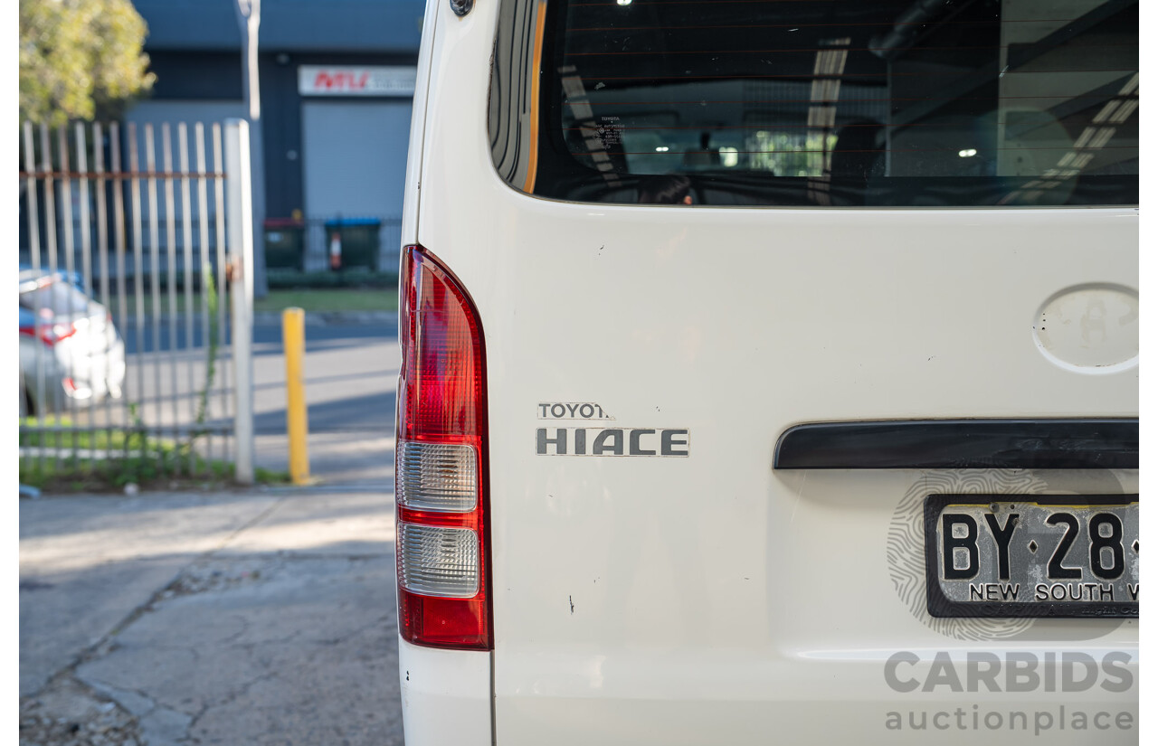 06/2008 Toyota Hiace LWB (RWD) KDH201R MY07 Upgrade 4d Van White Turbo Diesel 3.0L