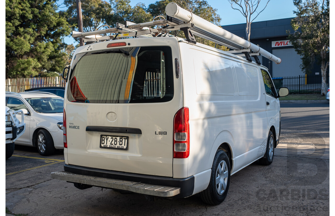 06/2008 Toyota Hiace LWB (RWD) KDH201R MY07 Upgrade 4d Van White Turbo Diesel 3.0L