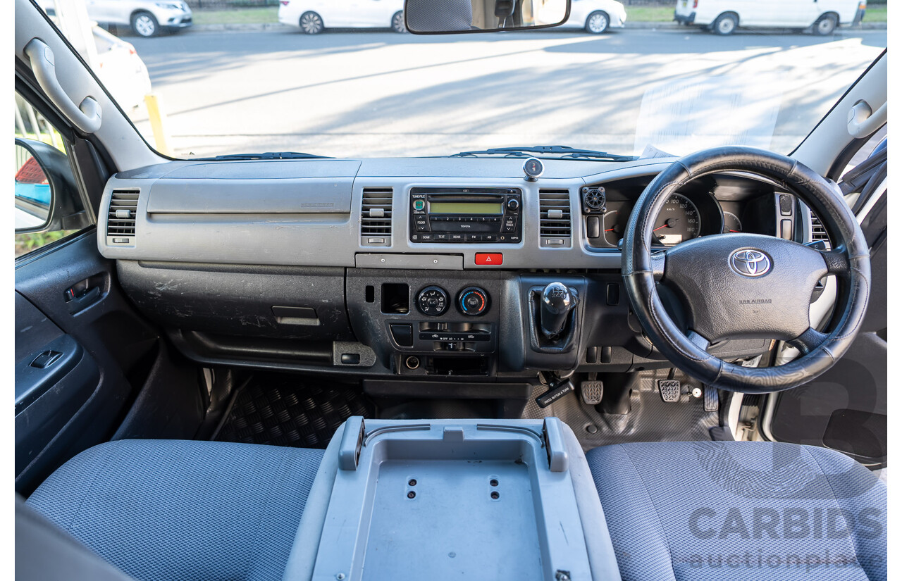 06/2008 Toyota Hiace LWB (RWD) KDH201R MY07 Upgrade 4d Van White Turbo Diesel 3.0L